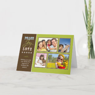 Custom Family Holiday Card "Peace-Joy-Liebe" (Limo Feiertagskarte