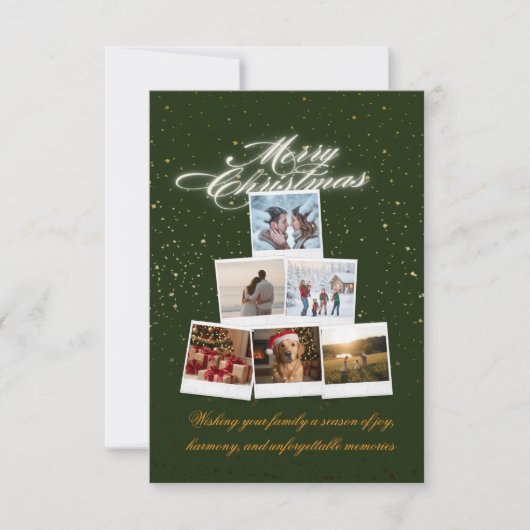 Custom Family Holiday Card – Photos & Message Dankeskarte (Vorderseite)