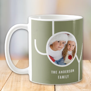 Custom Family Holiday Weihnachten Foto Green Kaffeetasse
