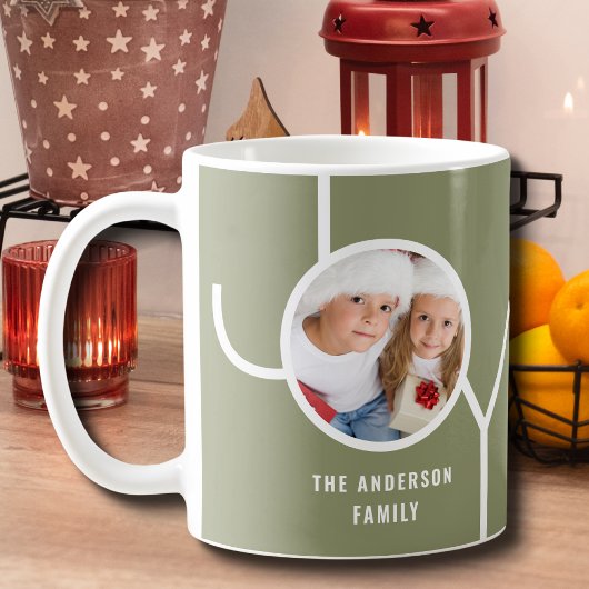 Custom Family Holiday Weihnachten Foto Green Kaffeetasse