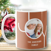 Custom Family Holiday Weihnachten Foto Terracotta Kaffeetasse