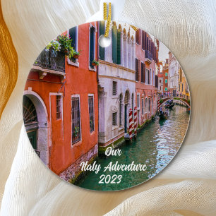 Custom Family Italien Trip Foto Weihnachtsbaum Keramik Ornament