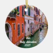 Custom Family Italien Trip Foto Weihnachtsbaum Keramik Ornament (Vorne)