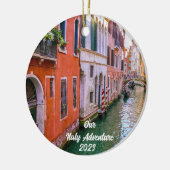 Custom Family Italien Trip Foto Weihnachtsbaum Keramik Ornament (Links)