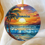 Custom Family Jamaica Trip Imitate aus festem Glas Keramik Ornament