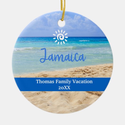 Custom Family Jamica Urlaub Weihnachten Keramik Ornament (Vorne)