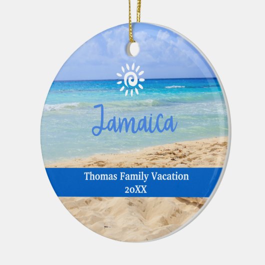 Custom Family Jamica Urlaub Weihnachten Keramik Ornament (Links)