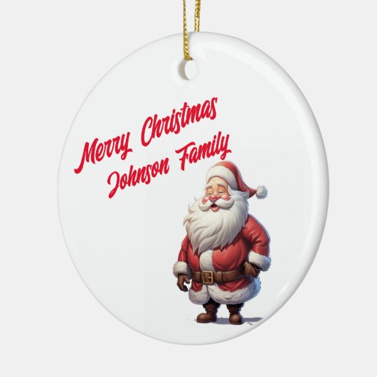 Custom Family Joy Santa Ornament (Links)