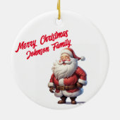 Custom Family Joy Santa Ornament (Hinten)