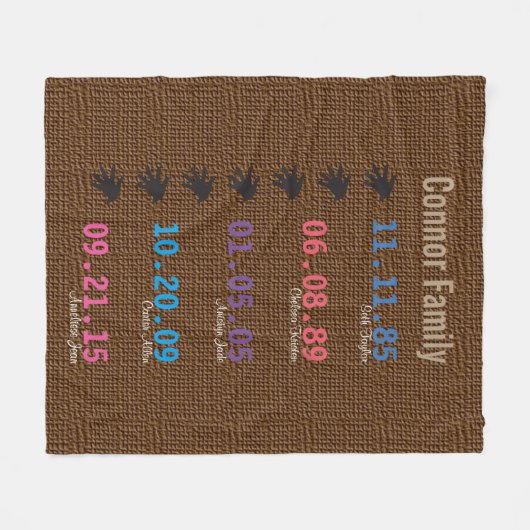 Custom Family Keepake Blanket Fleecedecke (Vorderseite (Horizontal))