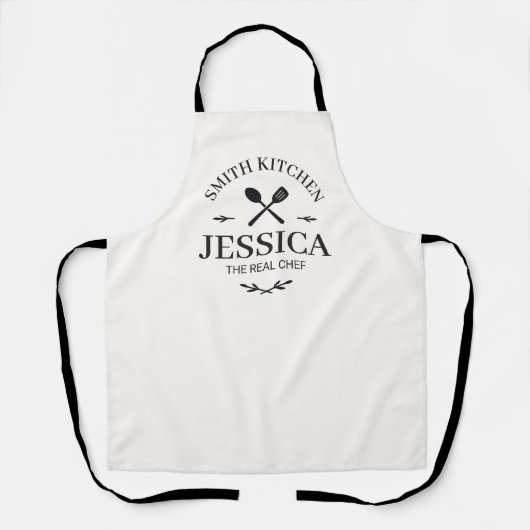 Custom Family Kitchen Apron with Name for Women Schürze (Vorderseite)