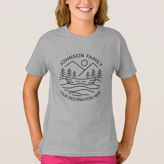 Custom Family Lake Camping Vacacation Group Matchi T-Shirt (Vorderseite)