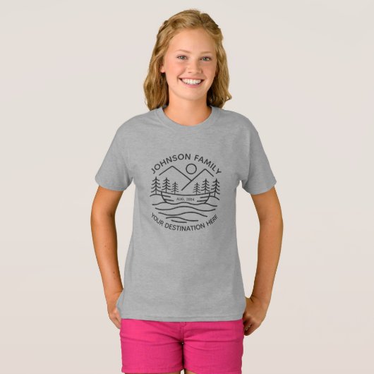 Custom Family Lake Camping Vacacation Group Matchi T-Shirt (Vorne ganz)