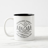 Custom Family Lake Camping Vacacation Group Matchi Zweifarbige Tasse (Links)