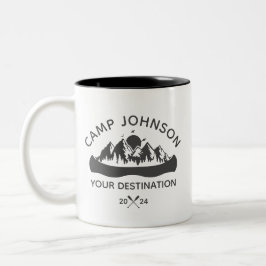 Custom Family Lake Camping Vacacation Group Matchi Zweifarbige Tasse