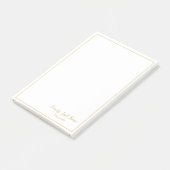 Custom Family Last Name Gold Border Notes Post-it Klebezettel (angewinkelt)
