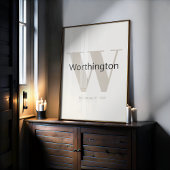 Custom Family Last Name Sign Est Date Wedding Gift Poster