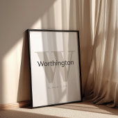 Custom Family Last Name Sign Est Date Wedding Gift Poster