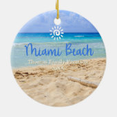Custom Family Miami Beach Weihnachten Keramik Ornament (Hinten)