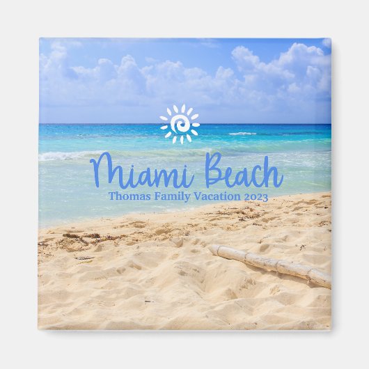 Custom Family Miami Beach Weihnachten Magnet (Vorne)