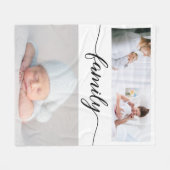 Custom Family Moderne, elegante Script-Collage Fleecedecke (Vorderseite (Horizontal))