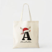 Custom Family Monogram Christmas Tote Bag for Her Tragetasche (Vorne)
