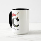 Custom Family Monogram Holiday Mug for Mom Tasse (Vorderseite Links)