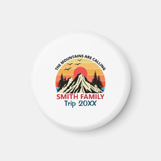 Custom Family Mountain Trip Magnet (Vorne)