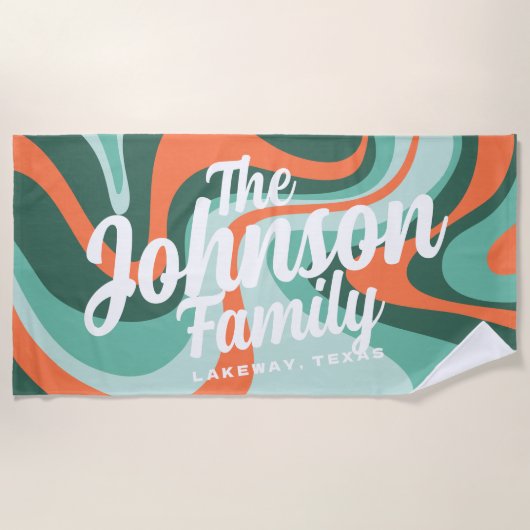 Custom Family Name Beach Handtuch - Pool A (Vorderseite)