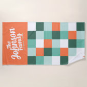 Custom Family Name Beach Towel - Poolside C Strandtuch (Vorderseite)