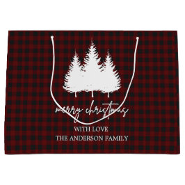 Custom Family Name Buffalo karierte Weihnachten Große Geschenktüte