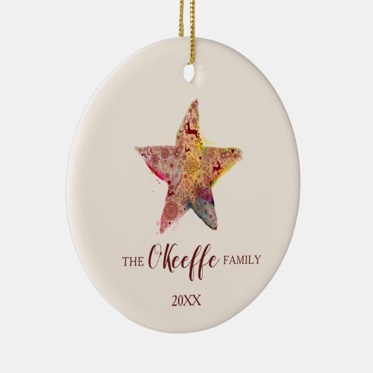 Custom Family Name Christmas 2022 Keramik Ornament (Rechts)