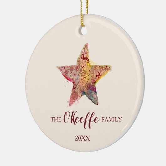 Custom Family Name Christmas 2022 Keramik Ornament (Links)