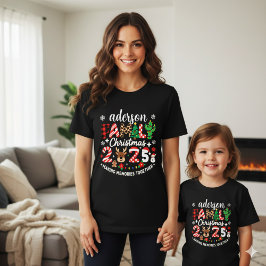 Custom Family Name Christmas 2025 Festive Holiday T-Shirt