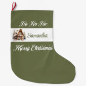 Custom Family Name Christmas Stocking Großer Weihnachtsstrumpf (Vorderseite)