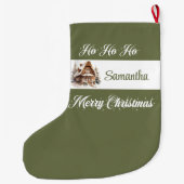 Custom Family Name Christmas Stocking Großer Weihnachtsstrumpf (Rückseite)
