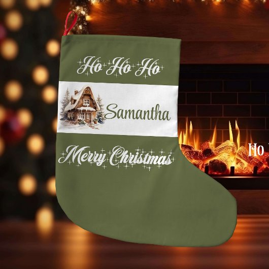 Custom Family Name Christmas Stocking Großer Weihnachtsstrumpf