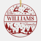 Custom Family Name Classic Christmas Keepake Keramik Ornament (Vorne)