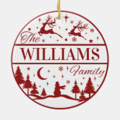 Custom Family Name Classic Christmas Keepake Keramik Ornament (Hinten)