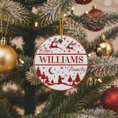 Custom Family Name Classic Christmas Keepake Keramik Ornament