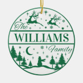 Custom Family Name Classic Christmas Keepake Keramik Ornament (Vorne)