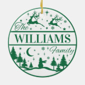 Custom Family Name Classic Christmas Keepake Keramik Ornament (Hinten)