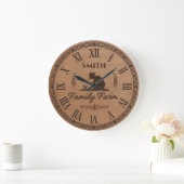 Custom Family Name Clock – Farmer Planting Scene Große Wanduhr (Zuhause)