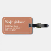 Custom Family Name in Elegant Script Terracotta Gepäckanhänger (Rückseite horizontal)