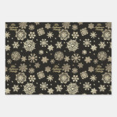 Custom Family Name Metallic Gold Weihnachtsgeschen Geschenkpapier Set (Vorderseite 3)