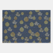 Custom Family Name Metallic Gold Weihnachtsgeschen Geschenkpapier Set (Vorderseite 2)