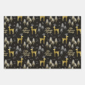 Custom Family Name Metallic Gold Weihnachtsgeschen Geschenkpapier Set (Vorderseite)