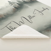 Custom Family Name - Misty Watercolor Forest Sherpadecke (3/4)