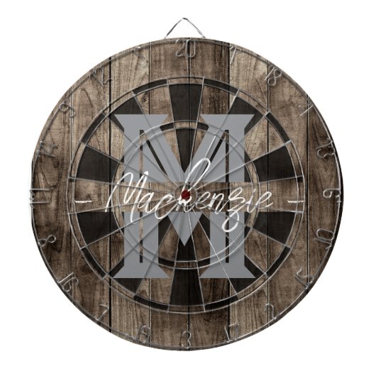 Custom Family Name Monogram Dart Board Dartscheibe (vorne)