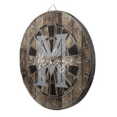 Custom Family Name Monogram Dart Board Dartscheibe (Vorderseite rechts)